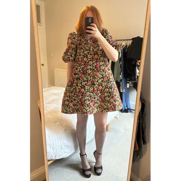 Rent Buy Ganni Floral Jacquard Mini Dress MY WARDROBE HQ