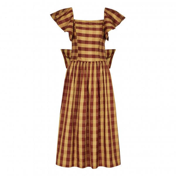BATSHEVA Long Check Bow Dress