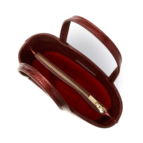 Natalie Dennis Iconic Infinity Handbag In 3D Two Tone Burgundy And Red