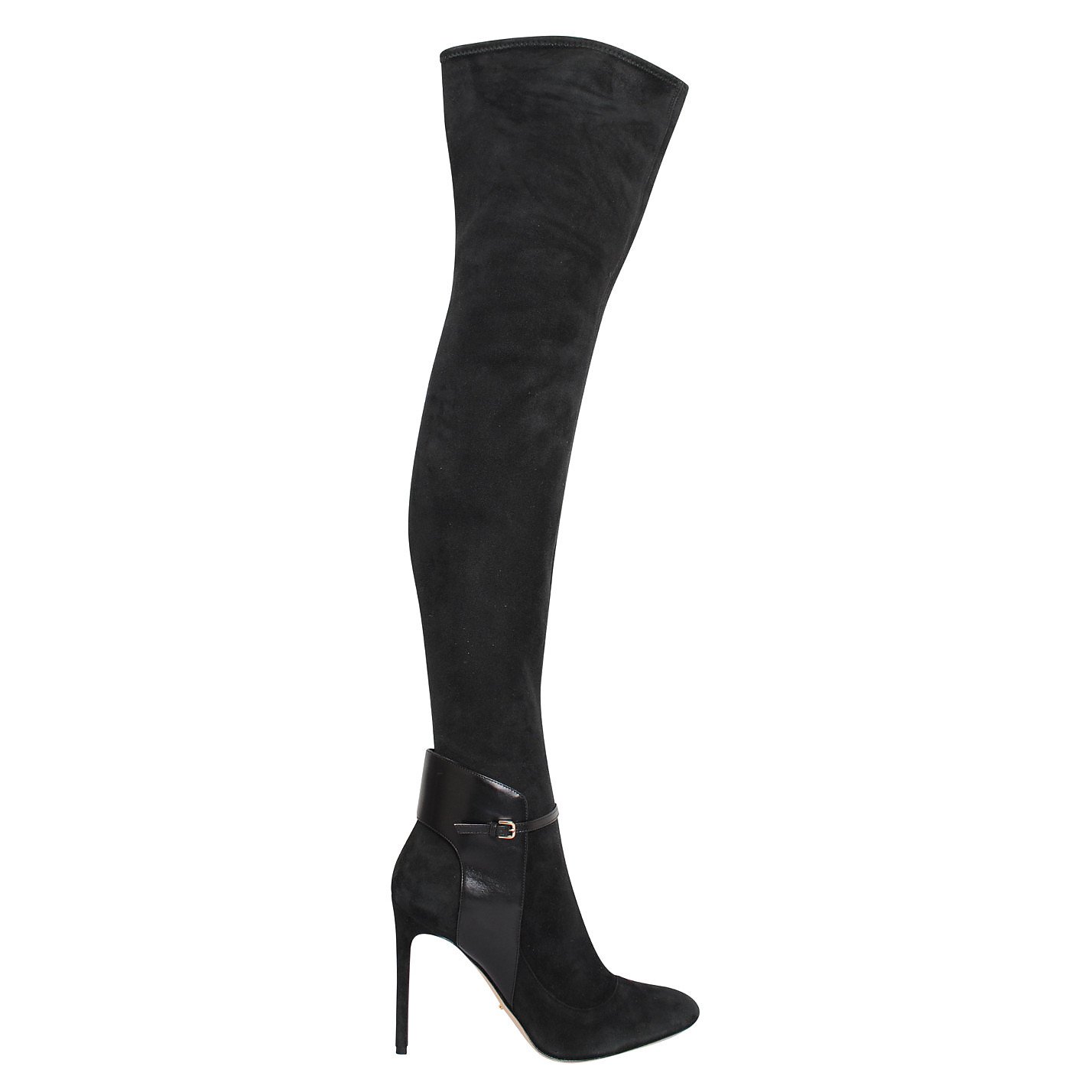 Sergio Rossi Suede Knee-High Heeled Boots