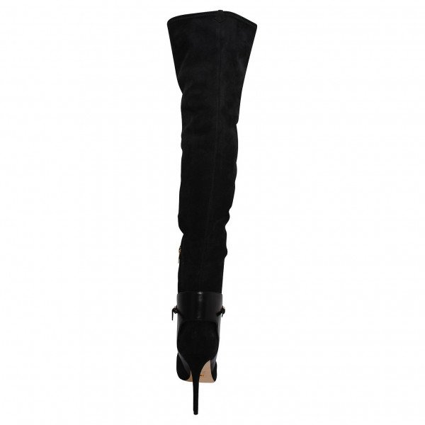 Sergio Rossi Suede Knee-High Heeled Boots