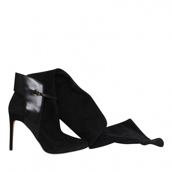 Sergio Rossi Suede Knee-High Heeled Boots