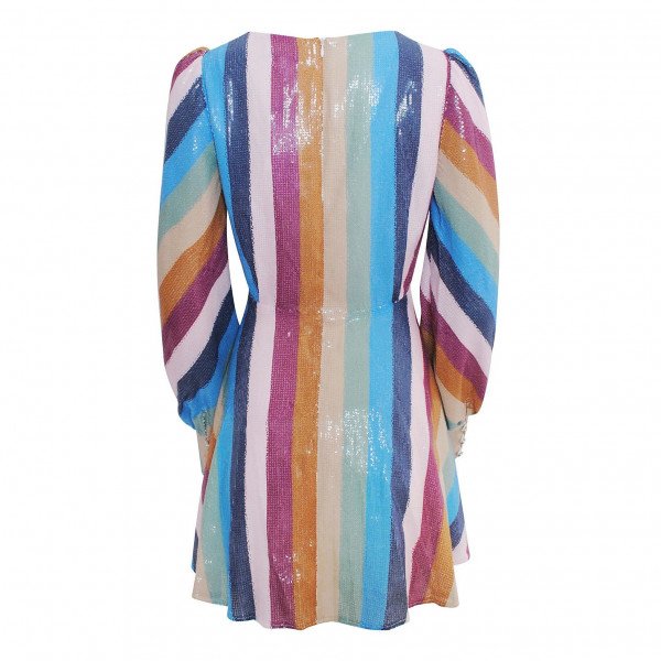 Olivia Rubin Multicolour Sequin Stripe Mini Dress