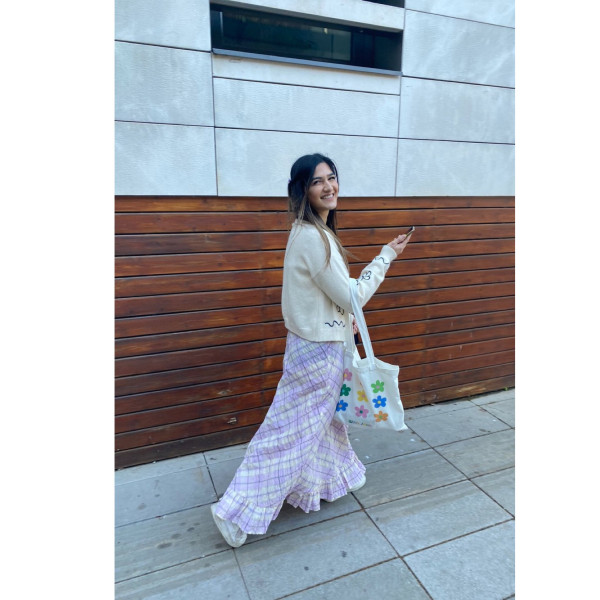 Ganni Check Midi Seersucker Dress
