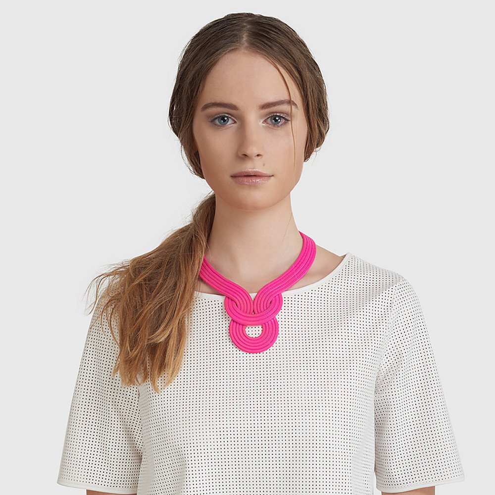 Lara Bohinc Lunar Eclipse Necklace in Neon Pink