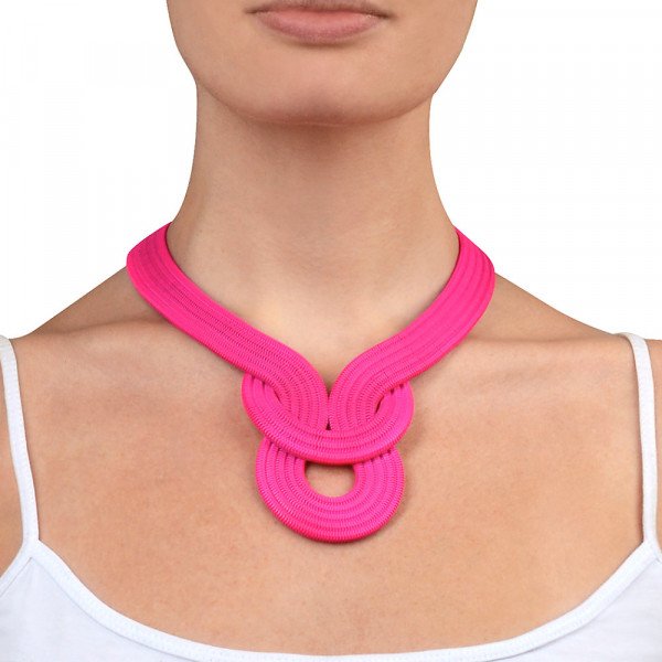 Lara Bohinc Lunar Eclipse Necklace in Neon Pink