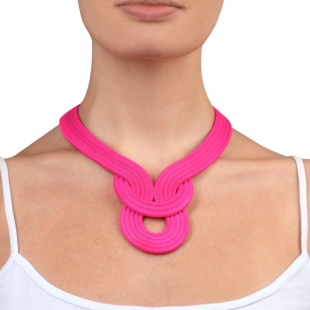 Lara Bohinc Lunar Eclipse Necklace in Neon Pink