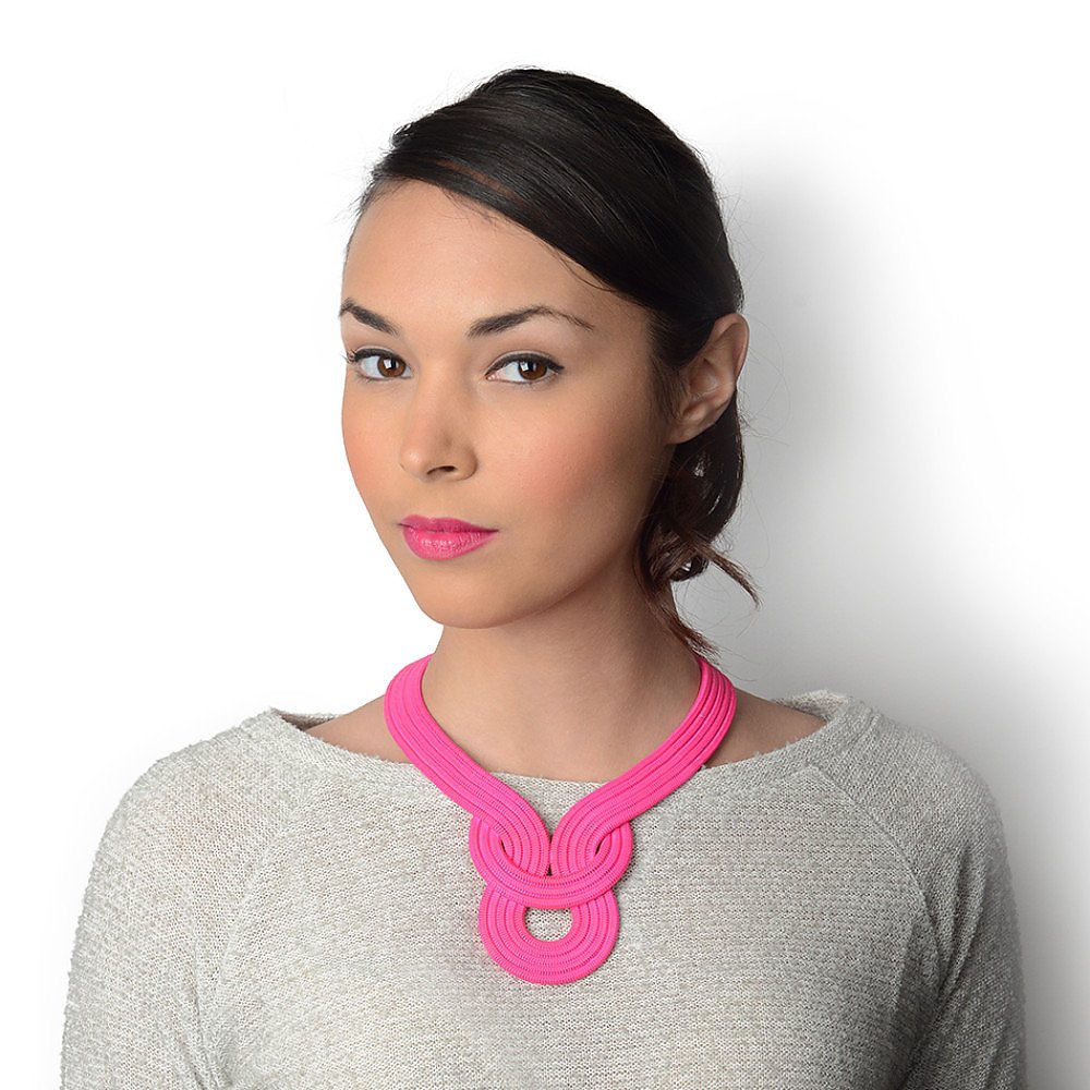 Lara Bohinc Lunar Eclipse Necklace in Neon Pink