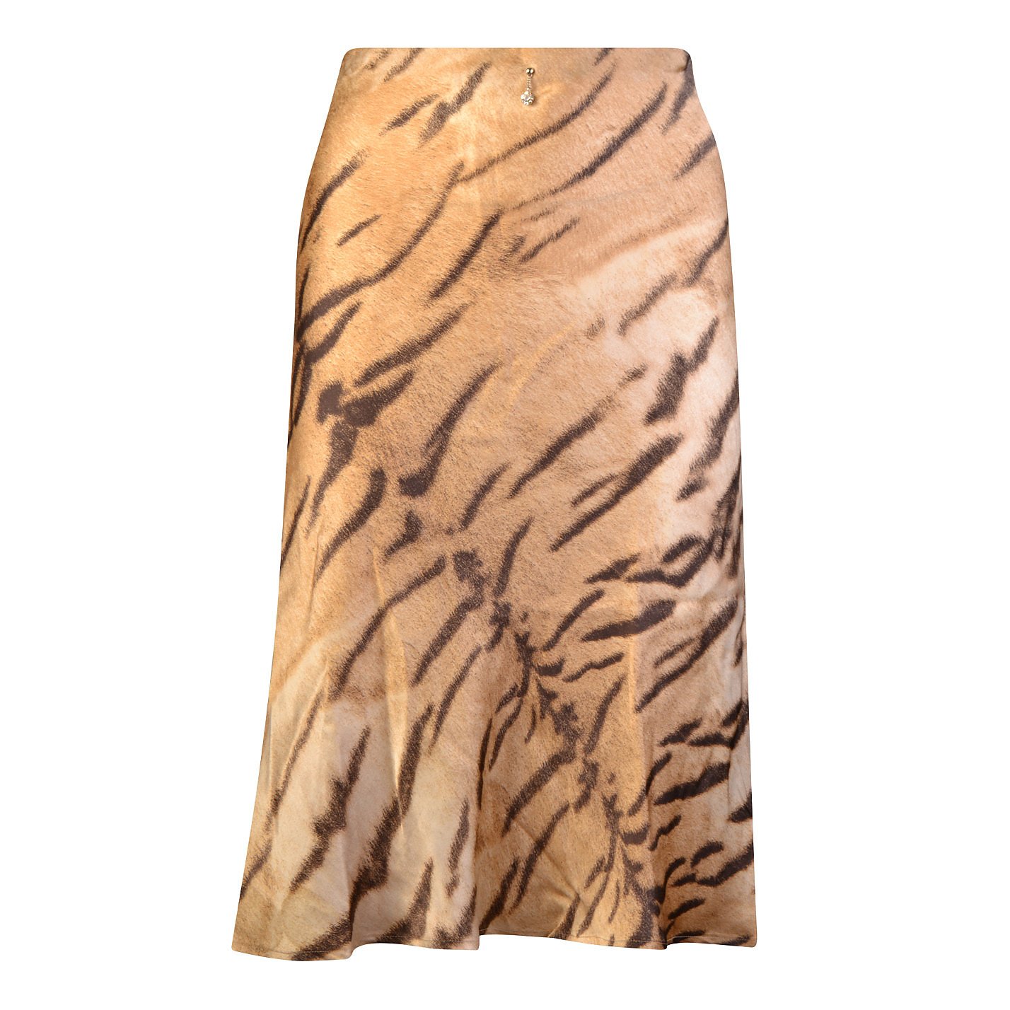 Roberto Cavalli Silk Animal Print Skirt