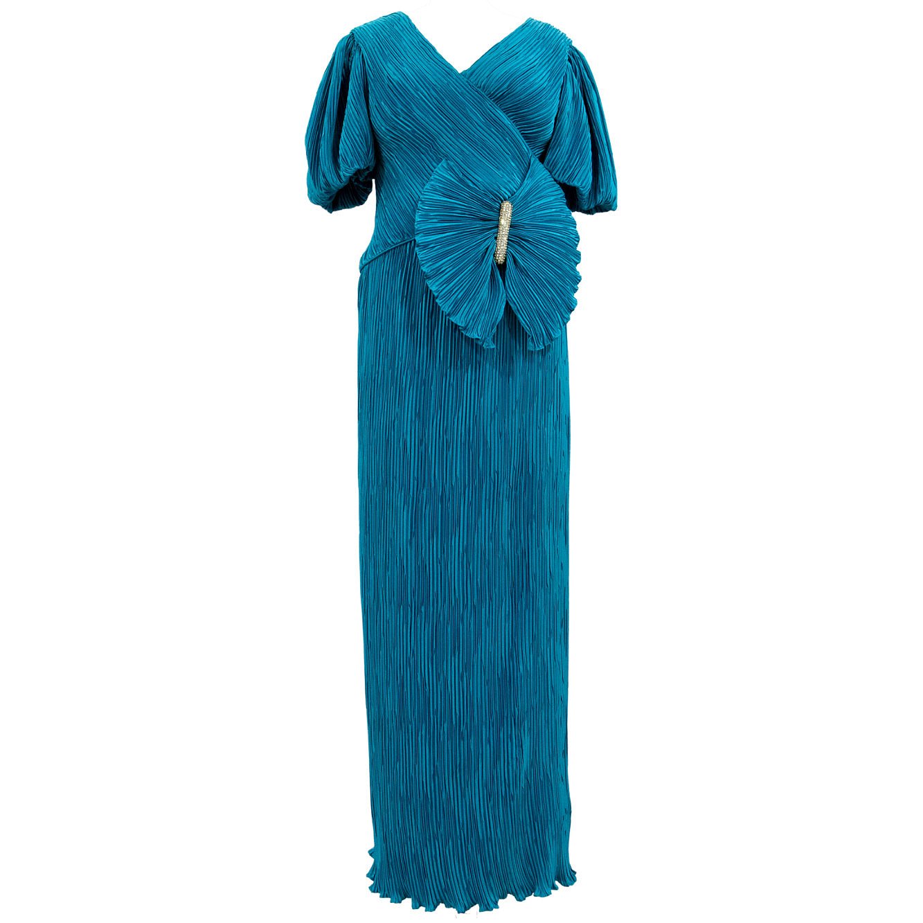 Narrations LDN Vintage Mictopleated Evening Dress With Bow