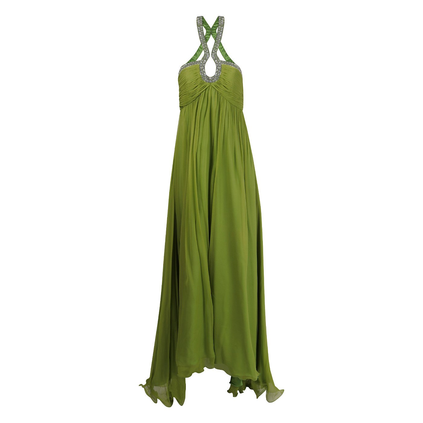Jovani Jewel-Embellished Halter Neck Gown