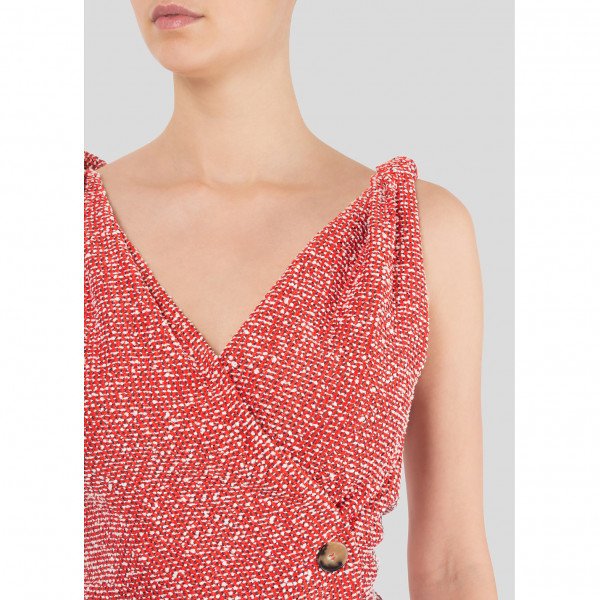 Victoria Beckham Sleeveless Wrap Midi Dress
