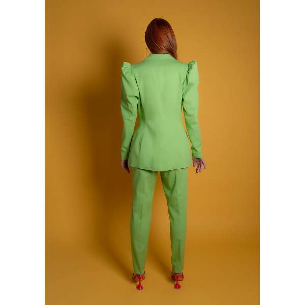 FEMPONIQ Puff-Shoulder Tailored Blazer