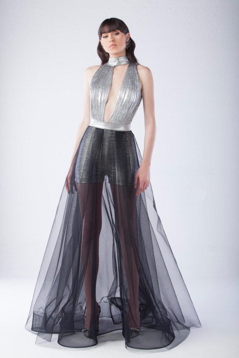 Maison Souraya Divergent Mini Silver Short jumpsuit