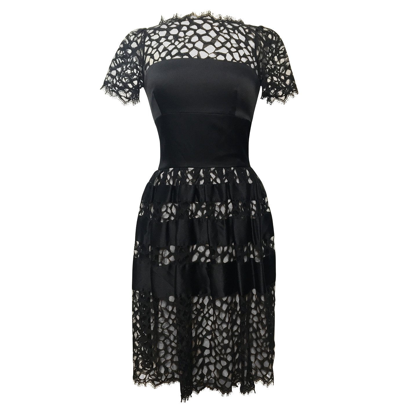 Temperley London Mesh & Silk Panelled Dress