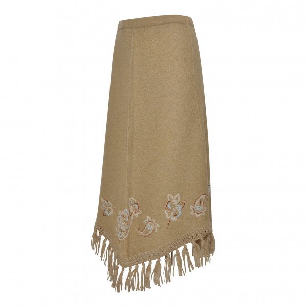 ESCADA Fringed Embroidered Skirt