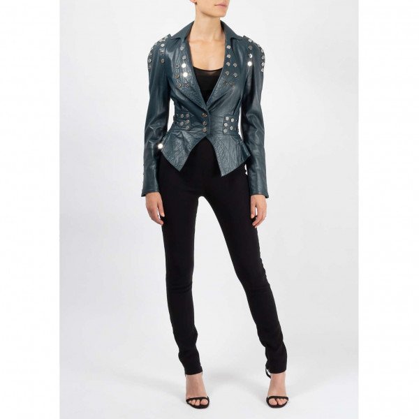 Temperley London Studded Leather Biker Jacket