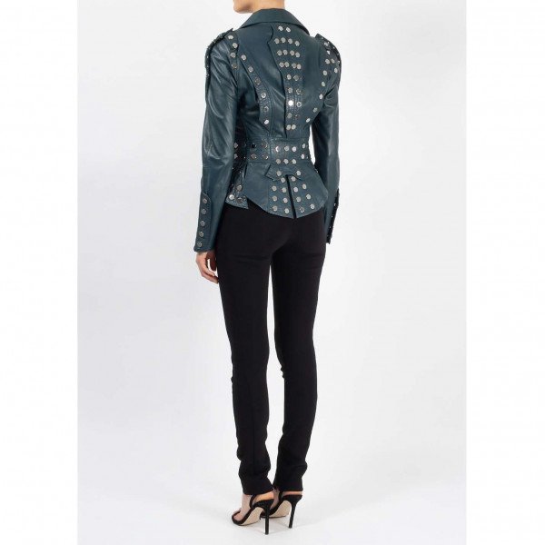 Temperley London Studded Leather Biker Jacket