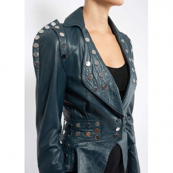 Temperley London Studded Leather Biker Jacket
