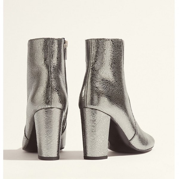 Karen Millen Metallic Heeled Ankle Boots