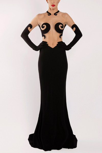 Maison Souraya Spiral Gown