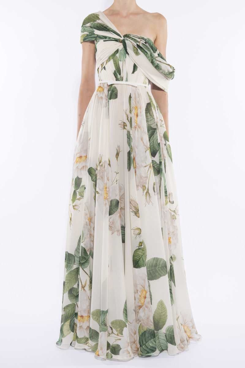 Giambattista Valli Floral gown with off shoulder neckline