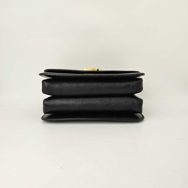 Balenciaga B Small Embossed Crossbody Bag in Black