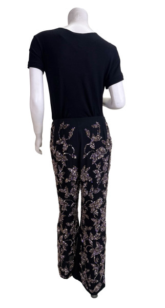 ERIK SCHAIX Black Embellished Crepe Trousers