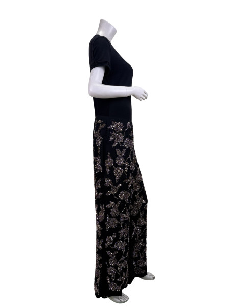 ERIK SCHAIX Black Embellished Crepe Trousers