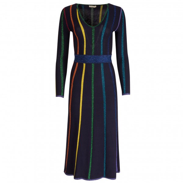 Dhela Multicolour-Striped Knit Dress