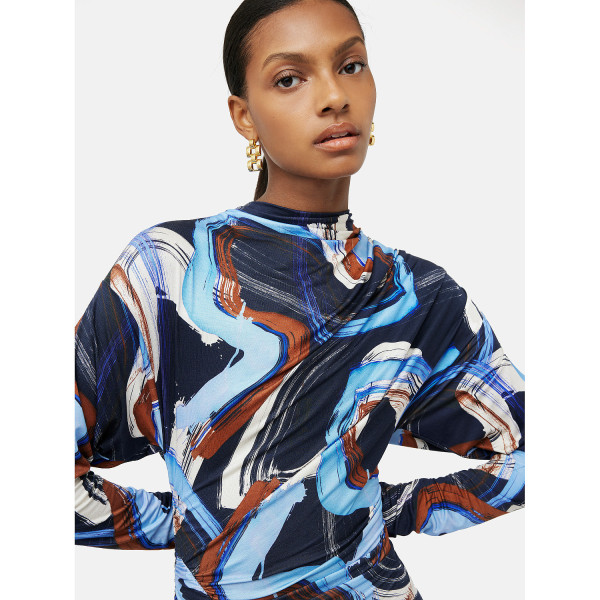 Jigsaw Painted Abstract Ruched Dress