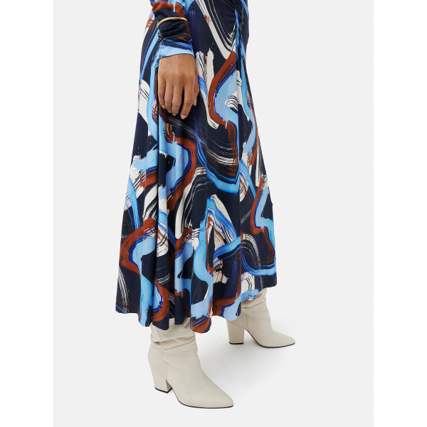 Jigsaw Painted Abstract Ruched Dress