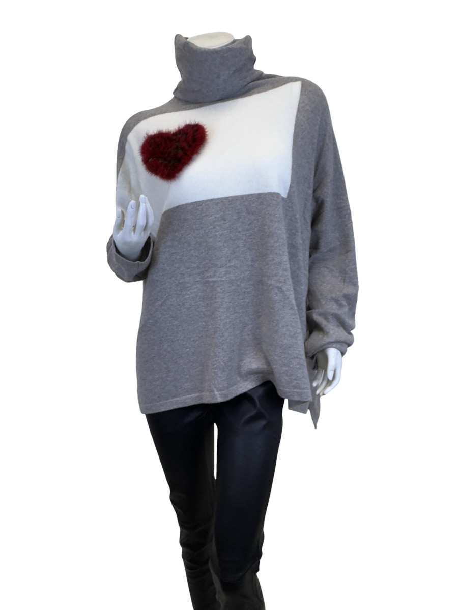 MAX & MOI Wool-Cashmere Heart Knit Set