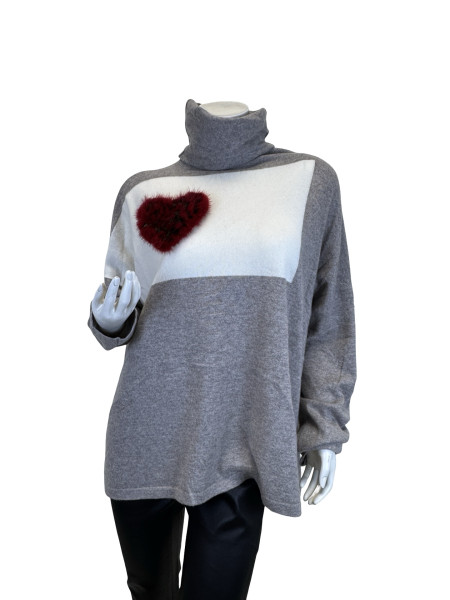 MAX & MOI Wool-Cashmere Heart Knit Set