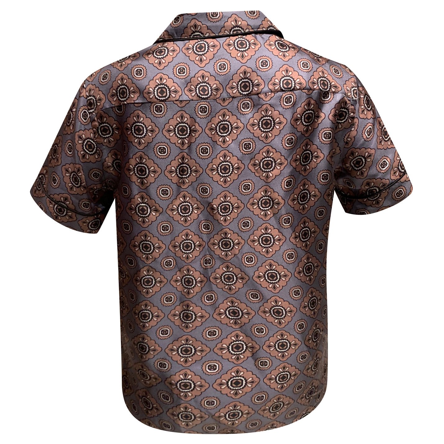 Burberry Printed Short Sleeve Silk Shirt
