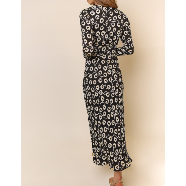 Rixo Printed Long-Sleeve Dress
