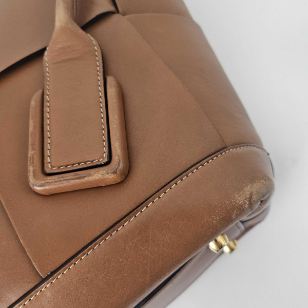 Bottega Veneta Arco Large Intrecciato Leather Tote Bag in Wood