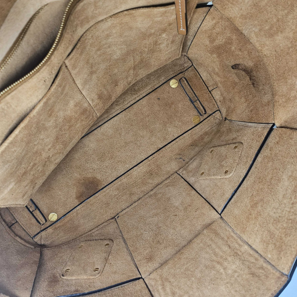 Bottega Veneta Arco Large Intrecciato Leather Tote Bag in Wood