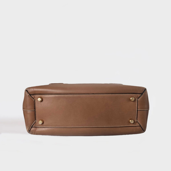 Bottega Veneta Arco Large Intrecciato Leather Tote Bag in Wood