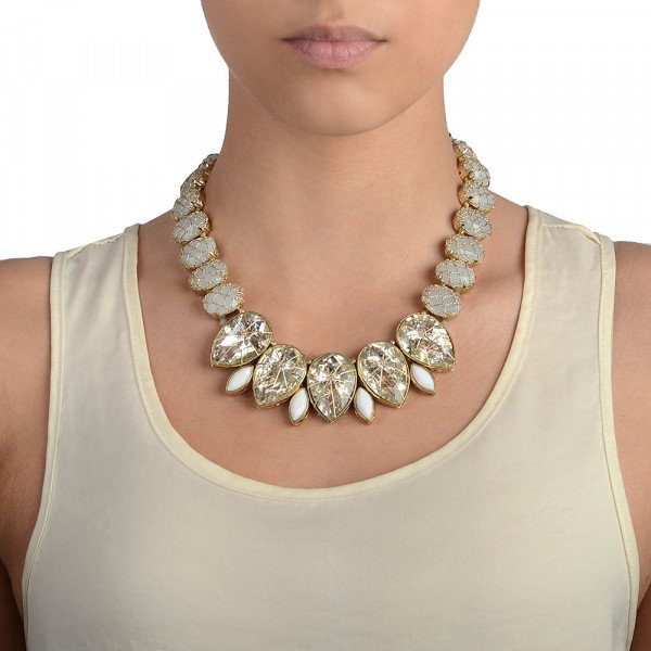 St Erasmus Frangipani Tears of Petals Crystal Necklace