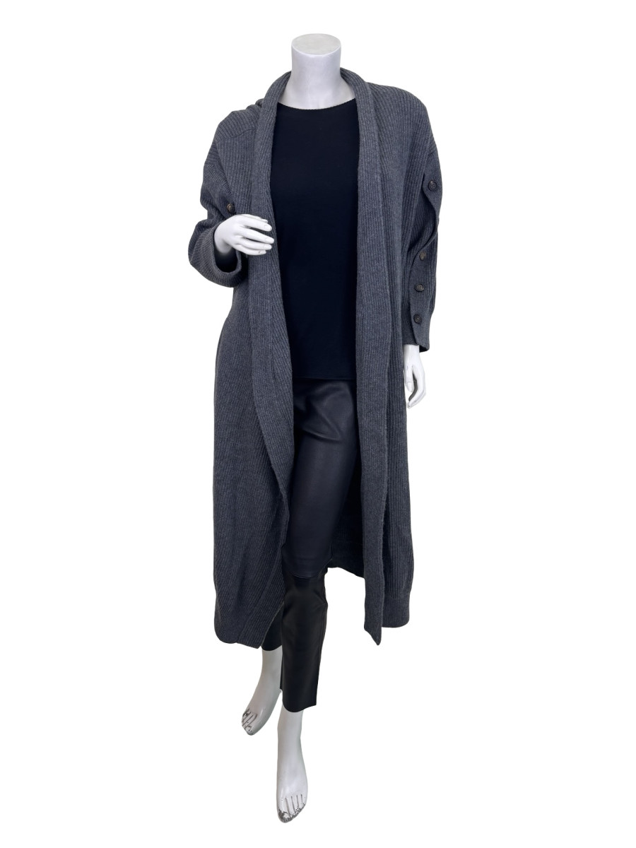 Brunello Cucinelli Long Ribbed Knit Cardigan