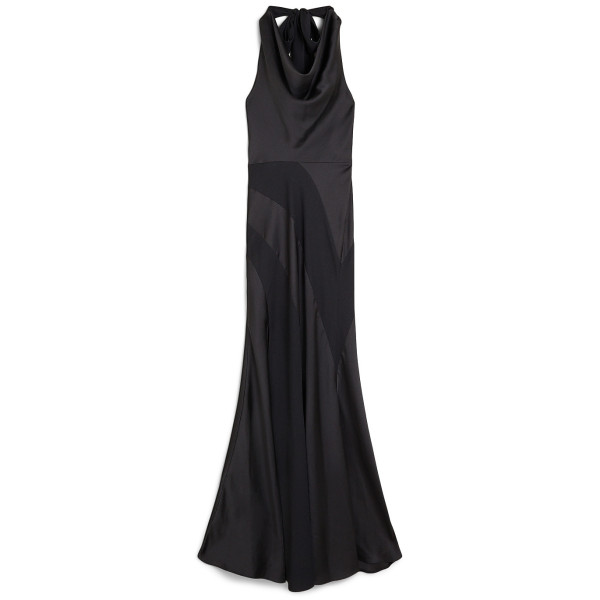 Karen Millen Satin Mix Cowl Neck Maxi Dress