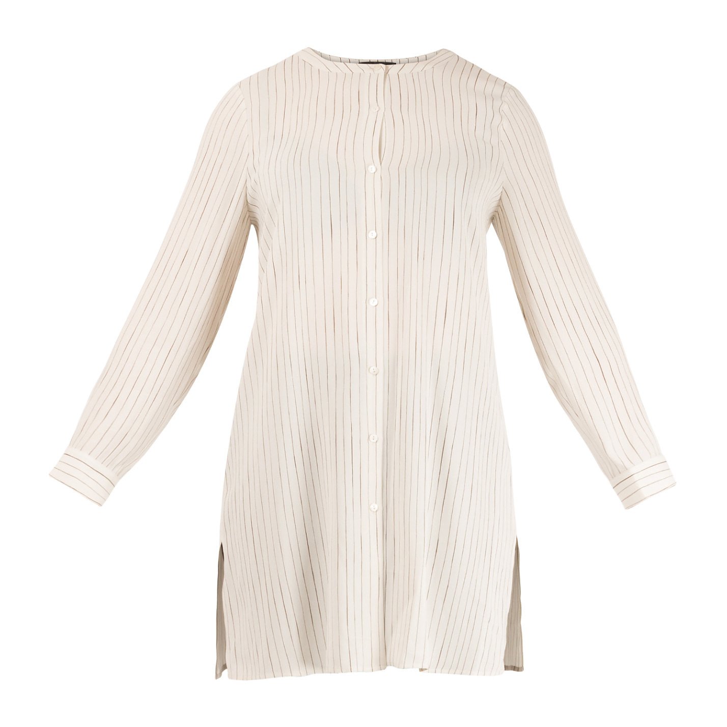 Eileen Fisher Pinstripe Silk Shirt