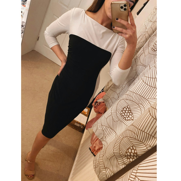 Ralph Lauren Three Quarter Sleeve Colour Block Sheath Dress