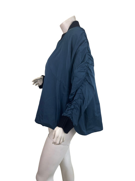 Louis Vuitton Teal Ruched Sleeves Bomber Jacket