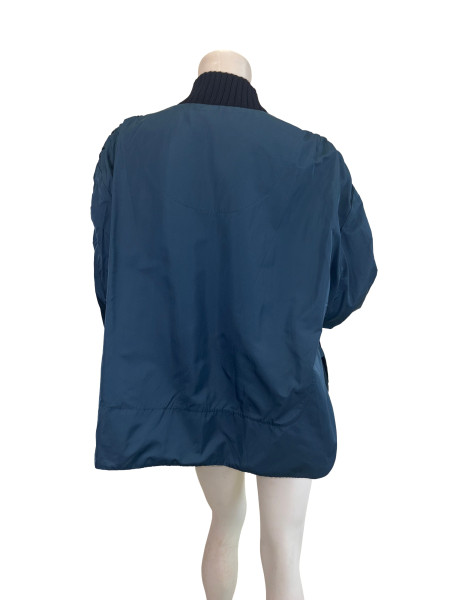 Louis Vuitton Teal Ruched Sleeves Bomber Jacket