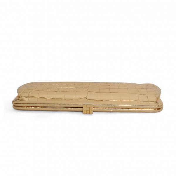 Lambertson Truex Metallic Crocodile Clutch