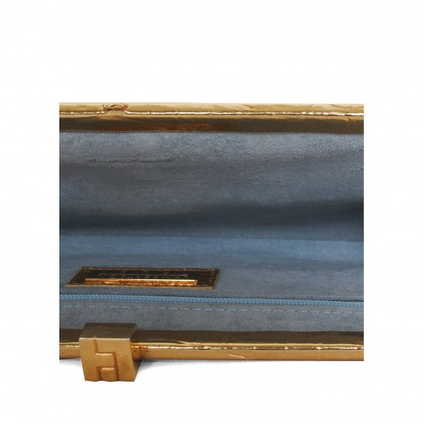 Lambertson Truex Metallic Crocodile Clutch