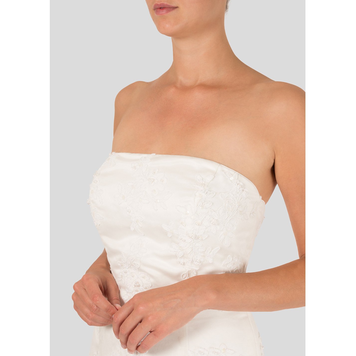 Pronuptia Strapless Embroidered Bridal Dress