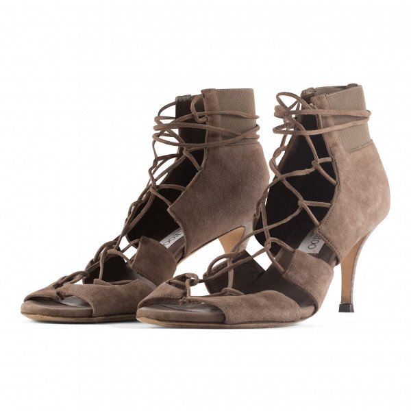 Jimmy Choo Cord Tie Suede Sandals